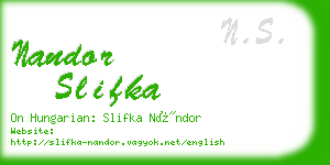 nandor slifka business card